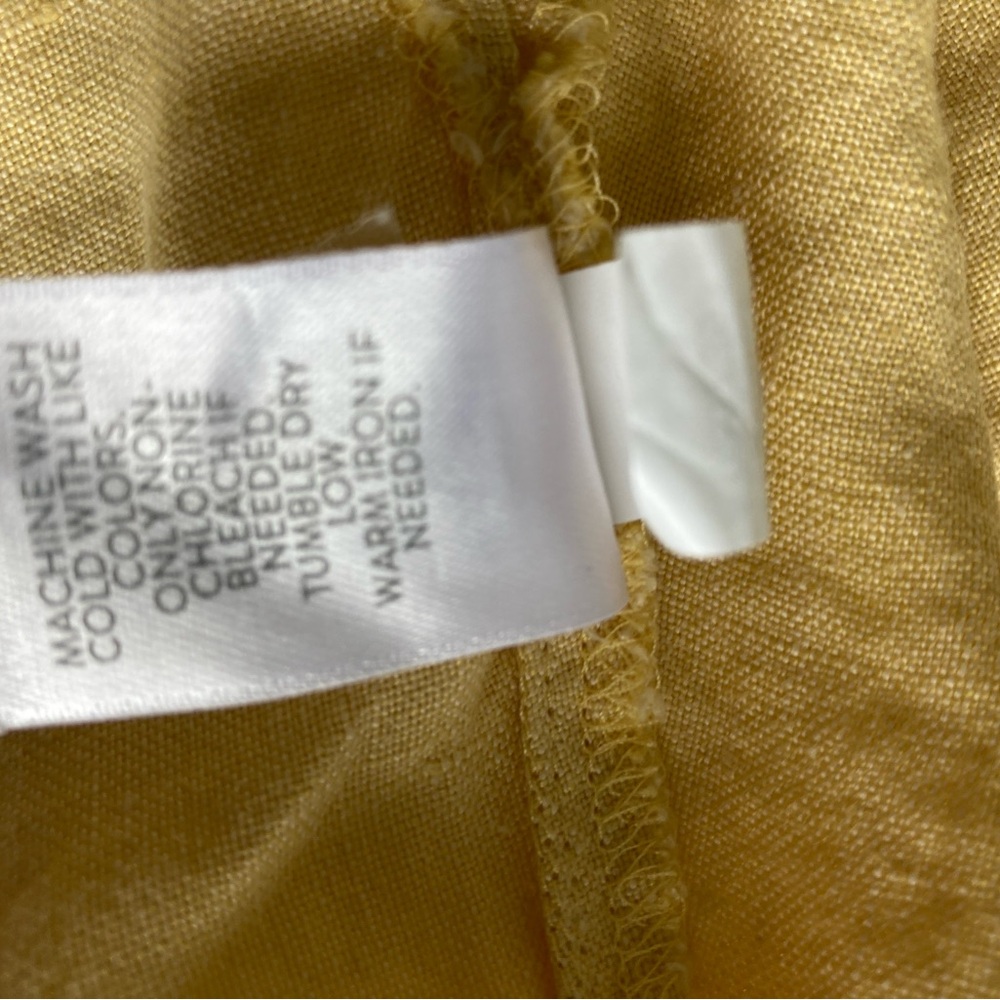 J. Jill Pure Linen Patch Pocket Shirt Dress Midi Butter Yellow Size XS NWT - Picture 9 of 10